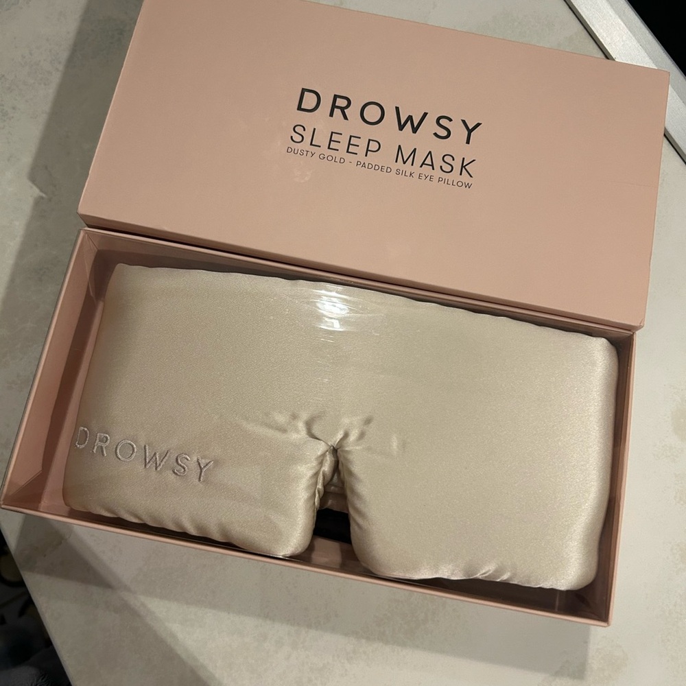 DROWSY Dusty Gold Silk Sleep Mask- NWT